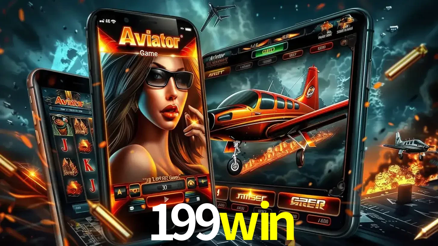 O popular jogo de apostas Aviator exibido em vários celulares e tablets, mostrando a interface emocionante e a ação de voo disponíveis para jogar agora no 199win.