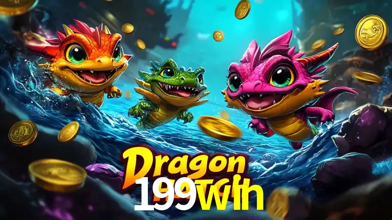 Arte promocional do jogo Dragon Hatch com três adoráveis dragões bebês nadando entre moedas de ouro, um dos slots mais divertidos para jogar no cassino 199win.