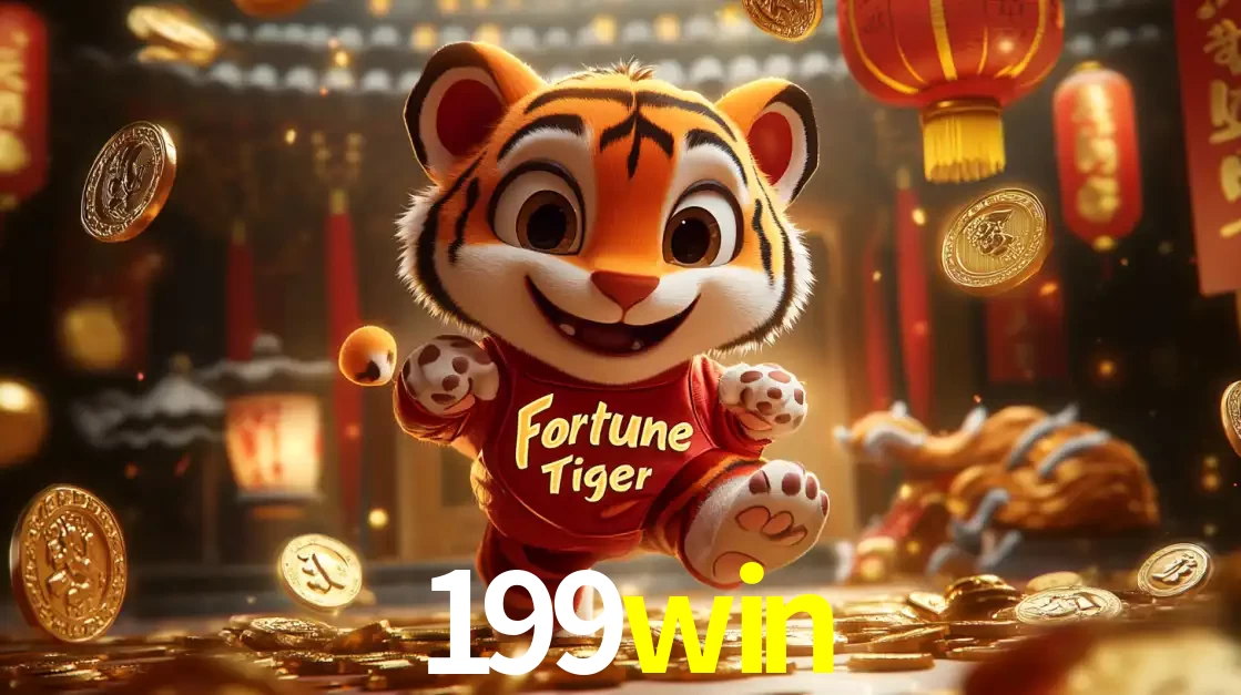 O alegre personagem do Fortune Tiger correndo sobre um caminho de moedas de ouro, simbolizando os grandes prêmios e a diversão do popular jogo de slot do 199win.
