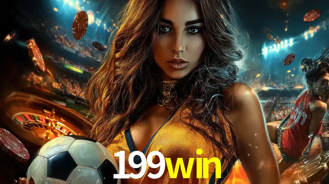 Mulher segurando uma bola de futebol em uma montagem que mistura a paixão esportiva com a emoção da roleta de cassino, tudo disponível na plataforma 199win.
